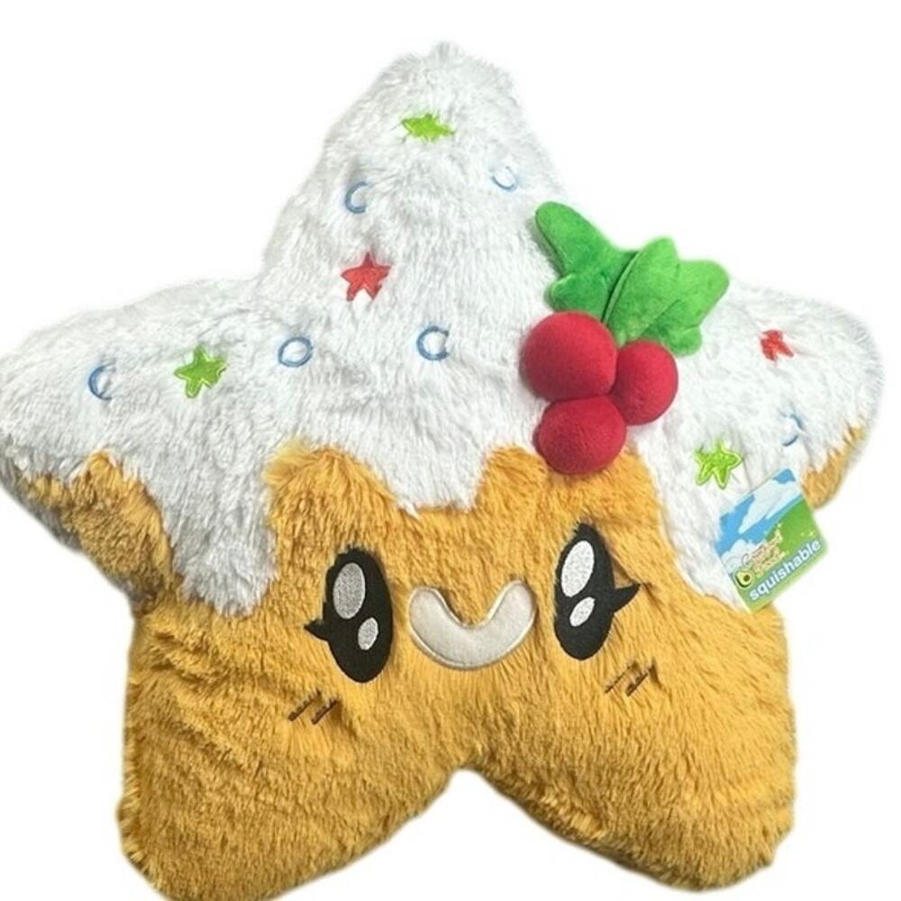 Squishable Christmas Star Cookie Plush Comfort Food Holly Sprinkles 17in